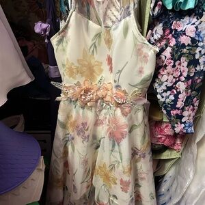 Rare Editions Floral Dress with Cream and Pastel Hues